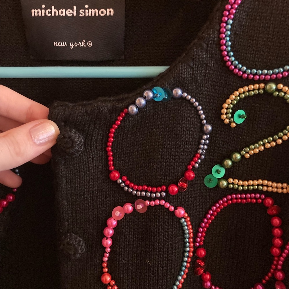 Michael Simon Y2K Millennium Beaded Sweater - Picture 4 of 5